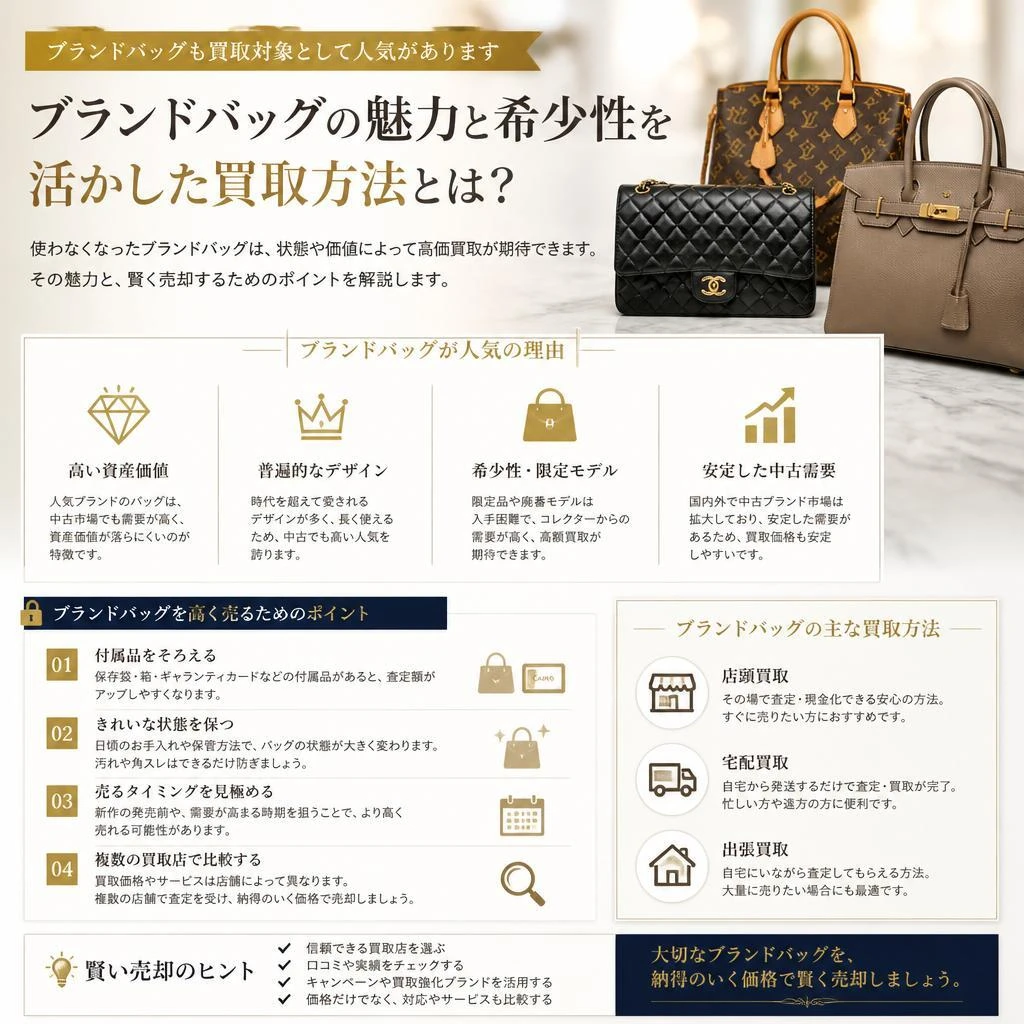 ブランドバッグの買取について