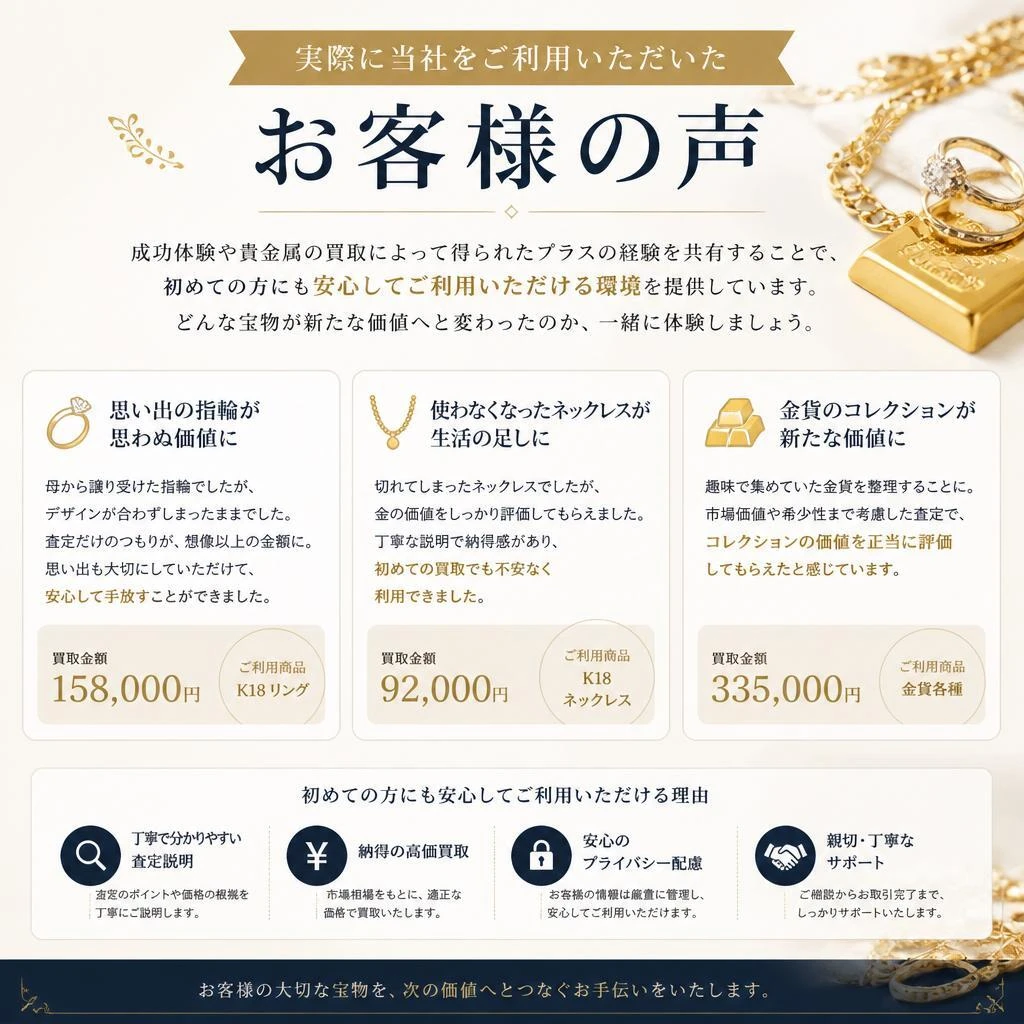 お客様の声 - 体験談のご紹介