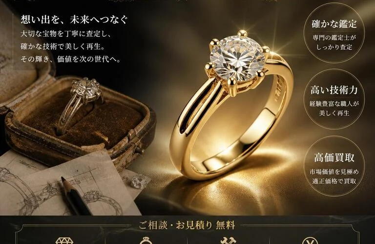 古くからの宝物を甦らせる、貴金属指輪の価値を最大限に引き出します