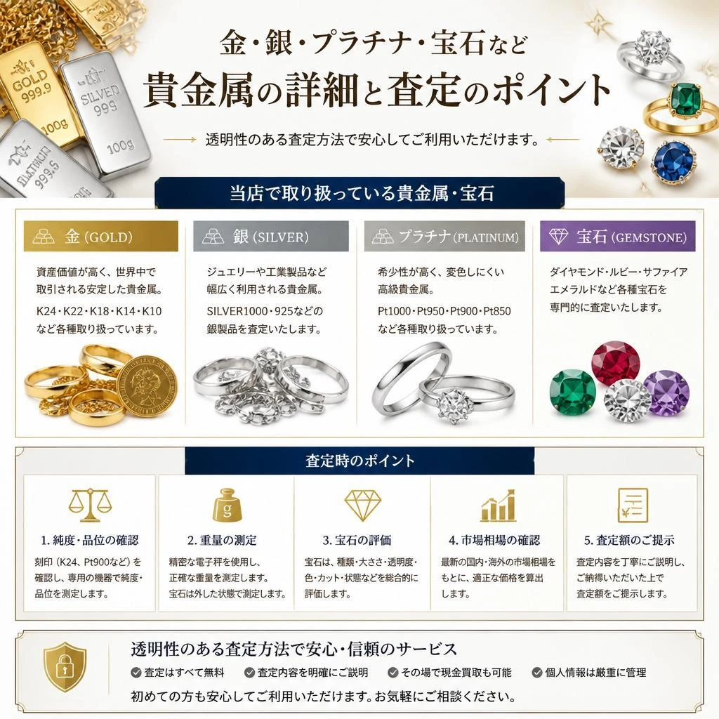 取扱い品目と査定方法