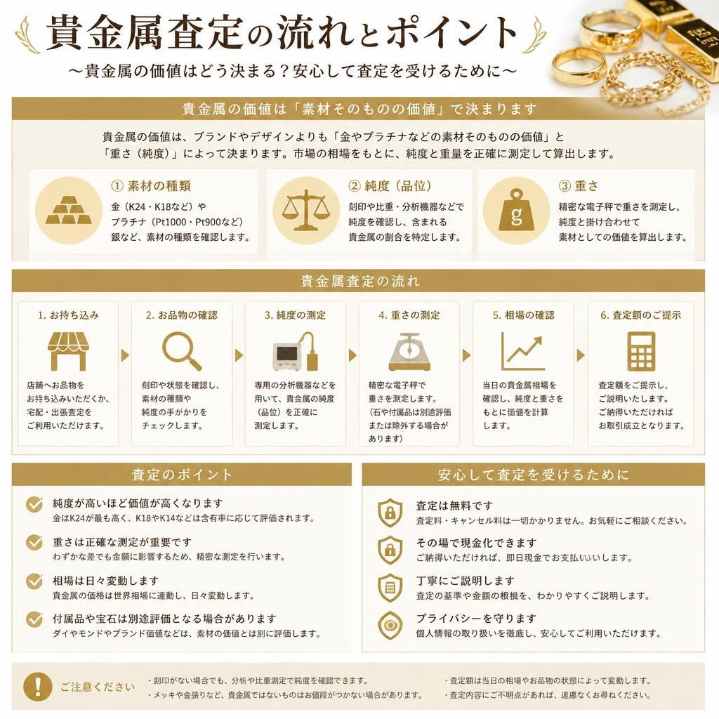 貴金属の査定プロセス